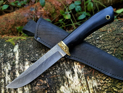 A.Marushin  Outdoor Jagdmesser Damaszener Stahl Handarbeit