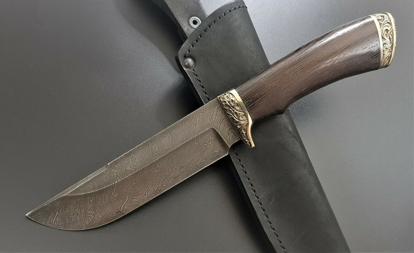 A.Marushin Outdoor Jagdmesser Damaszener Stahl Handarbeit