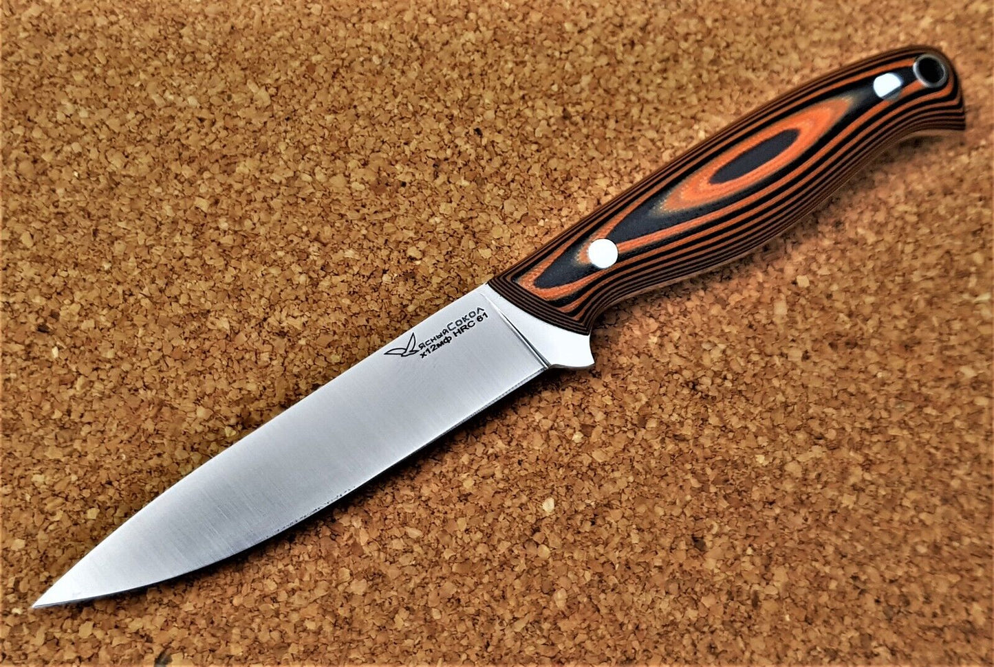 H12MF  Full Tang Outdoor Jagd Messer  Yasniy Sokol Handarbeit HRC61 Акулёнок