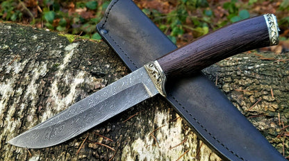 A.Marushin Outdoor Jagdmesser Damaszener Stahl Handarbeit