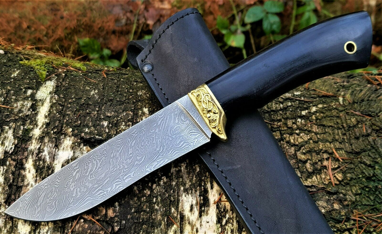 A.Marushin Outdoor Jagdmesser Damaszener Stahl  Handarbeit