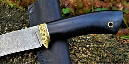 A.Marushin Outdoor Jagdmesser Damaszener Stahl  Handarbeit