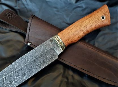 A.Marushin  Outdoor Jagdmesser  Damaszener Stahl  Handarbeit