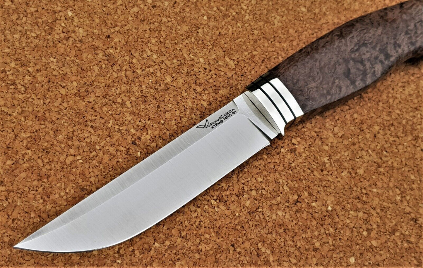 H12MF Stahl Outdoor Jagd Messer  Yasniy Sokol Russland Handarbeit HRC 61 Рысь