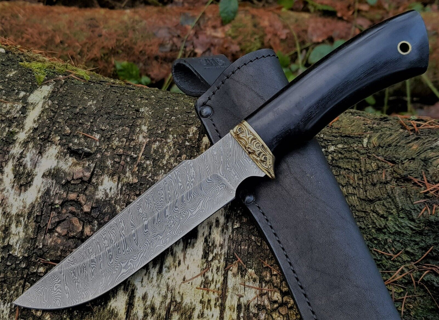 A.Marushin  Outdoor Jagdmesser Damaszener Stahl Handarbeit