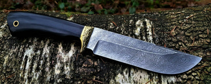 A.Marushin Outdoor Jagdmesser Damaszener Stahl Handarbeit