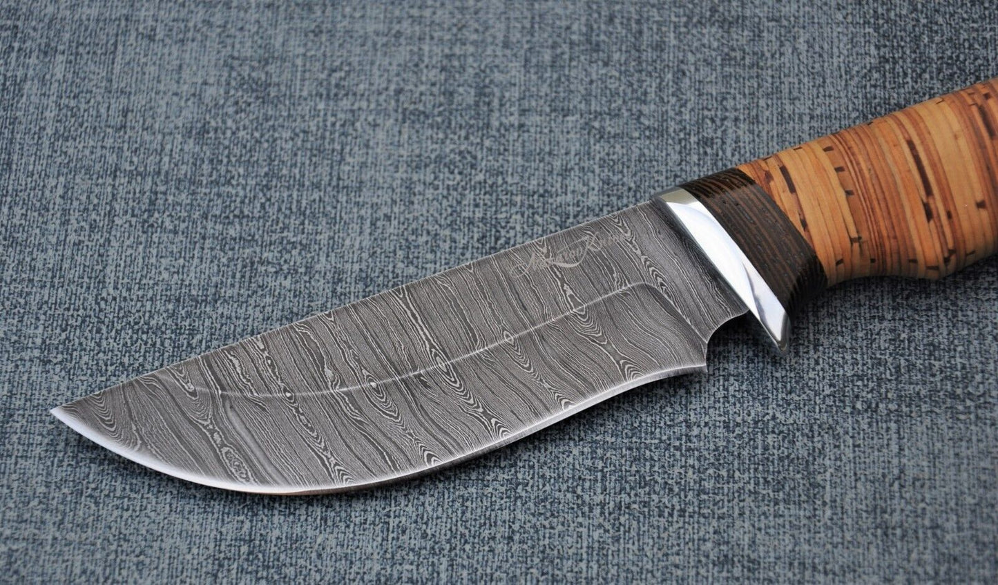 Damast Damaszener Stahl OutdoorMesser Nazarov Knives  Handarbeit HRC62 Койот