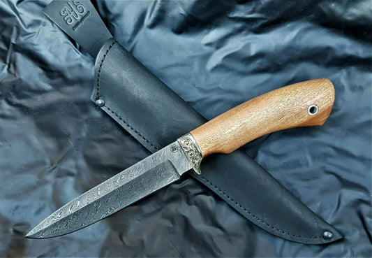 Outdoor Jagd Messer Damast Stahl HRC62 Handarbeit A.Maruschin Russland Универсал