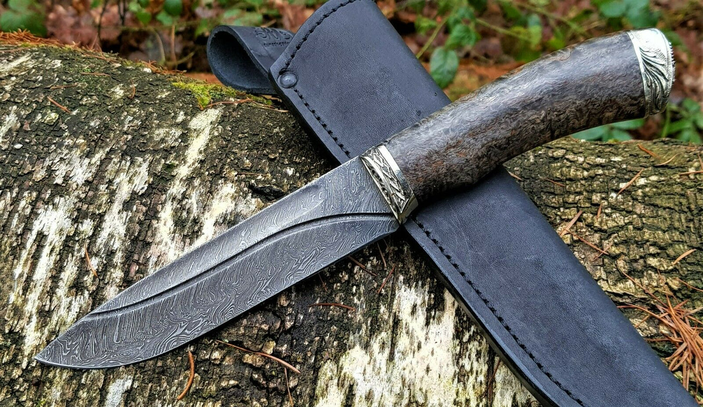 A.Marushin Outdoormesser Damaszener Stahl Handarbeit