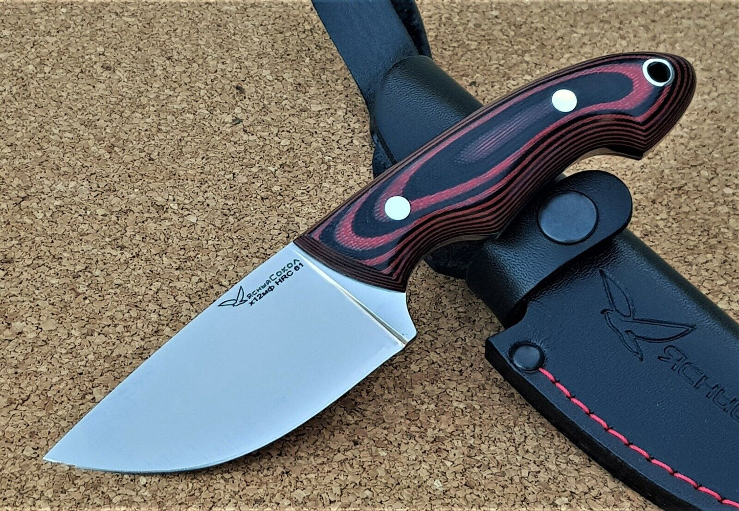 H12MF  Full Tang Outdoor Jagd Messer  Yasniy Sokol Handarbeit HRC 61 Барс