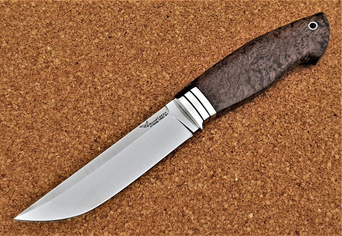 H12MF Stahl Outdoor Jagd Messer  Yasniy Sokol Russland Handarbeit HRC 61 Рысь