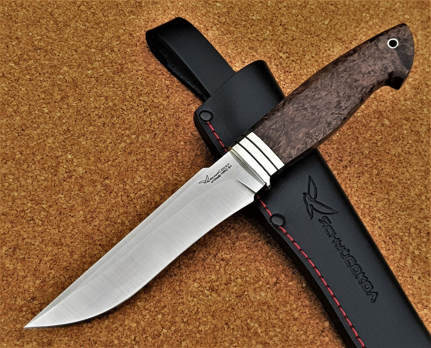 H12MF Stahl Outdoor Jagd Messer Yasniy Sokol Russland Handarbeit HRC 61 Коршун