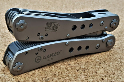 Ganzo G201 Multool Werkzeug Zange Schraubendreher Kit Silber Camping Messer 440C