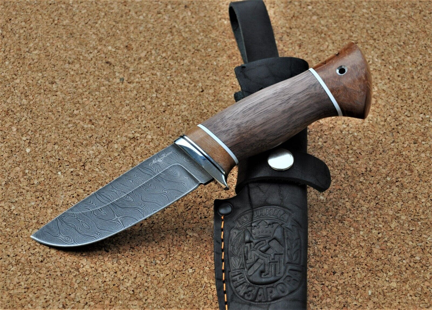 Damaszener Stahl Outdoor Jagd Damast Messer Nazarov Knives  Handarbeit HRC62