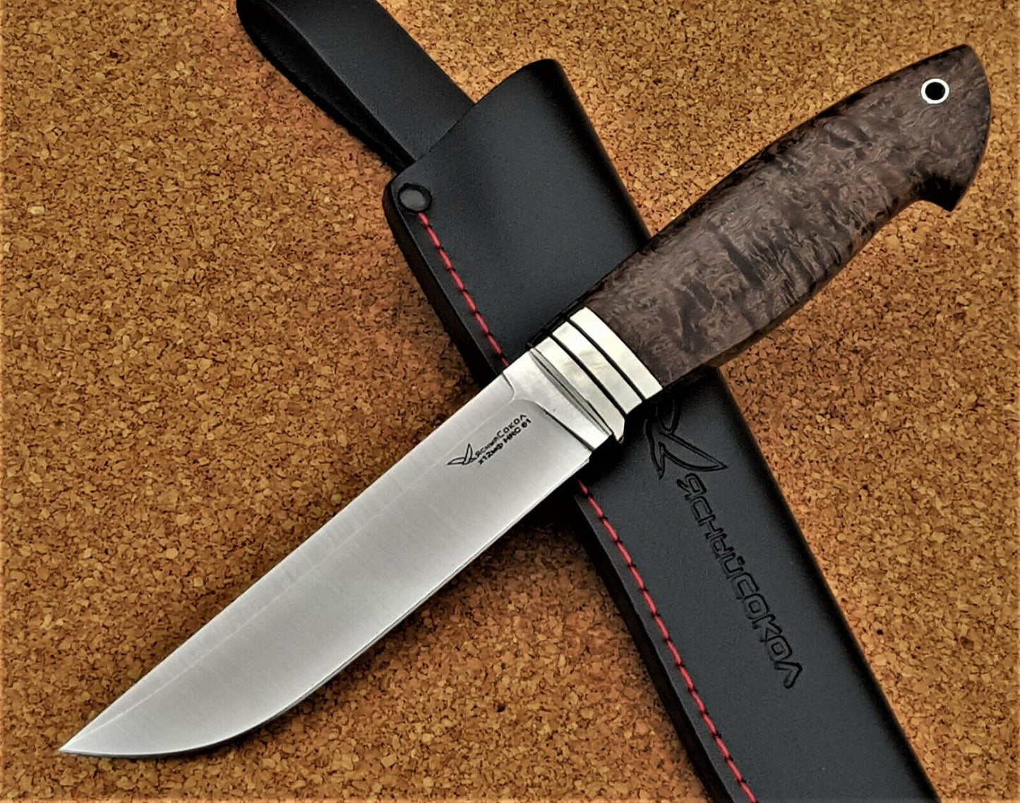 H12MF Stahl Outdoor Jagd Messer Yasniy Sokol Russland Handarbeit HRC 61 Ястреб