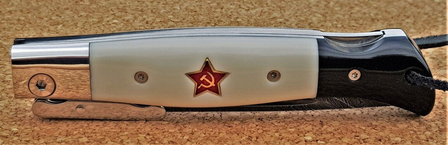 Damast Finka NKVD Stern Outdoor Messer Nazarov Knives Russland Handarbeit HRC 62